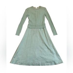 VINTAGE 70s Ciao Knit Sweater Maxi Dress Pastel Mint Green Size 4